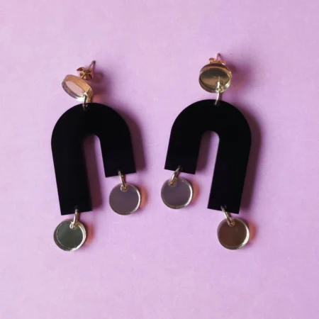 Kolczyki Lili czarno złote