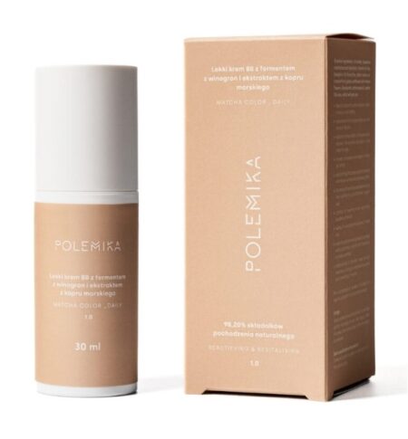 POLEMIKA. Lekki krem BB z fermentem z winogron i ekstraktem z kopru morskiego. Odcień 1.0