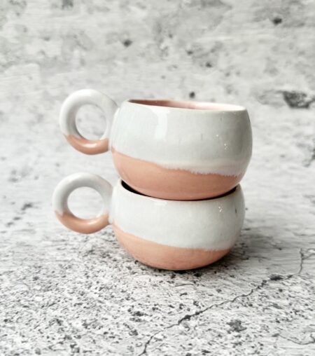 FILIŻANKA NA ESPRESSO *PINK AND WHITE*
